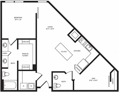 A13D floor plan at Windsor Turtle Creek, Texas, 75219